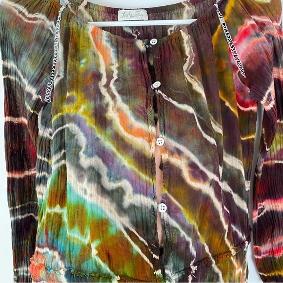 LSF LoveShackFancy Tie Dye Romper Womens Small XS Geode Brown Love Shack Fancy - Picture 4 of 13